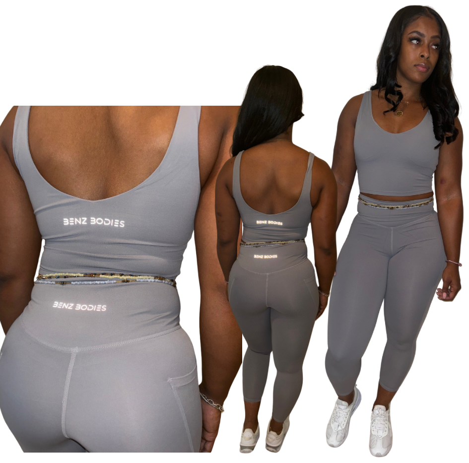 ‘U’ Back Tank and Leggings Set (Plus Size Avail)